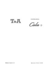 Preview for 1 page of T+A Cala D User Manual