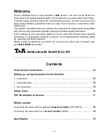 Preview for 11 page of T+A KW 650 User Manual