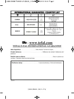 T-Fal Ultimate Anti-Calc FV96 Series Operation Instruction Manual preview