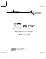 Предварительный просмотр 1 страницы TA Instruments TGA 2950 Operator'S Manual