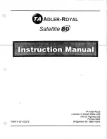 Preview for 1 page of TA Adler-Royal Satellite 80 Instruction Manual