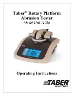 Preview for 1 page of Taber 1700 Operating Instructions Manual