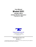 Preview for 1 page of Tabor Electronics 5251 User Manual