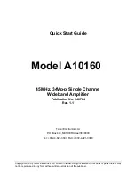 Preview for 1 page of Tabor Electronics A10160 Quick Start Manual