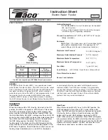 Taco EWF-120-1 Instruction Sheet preview