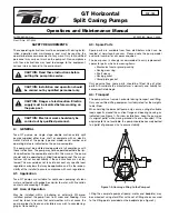 Preview for 1 page of Taco GT Horizontal 302-054 Operation And Maintenance Manual