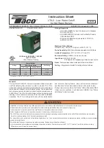 Preview for 1 page of Taco LTA-2 Instruction Sheet