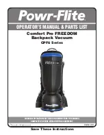 Tacony Powr-Flite Comfort Pro FREEDOM 6 CPF6 Series Operator'S Manual & Parts List предпросмотр