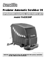 Preview for 1 page of Tacony Powr-Flite Predator Automatic Scrubber 32 Operators Manual And Parts Lists
