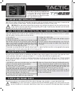 Preview for 1 page of Tactic TR625 Quick Manual