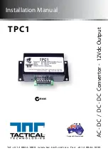 Предварительный просмотр 1 страницы Tactical technologies TPC1 Installation Manual