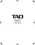 TAD Reference One Owner'S Manual предпросмотр