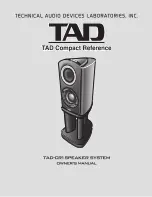 TAD TAD-CR1 Owner'S Manual preview