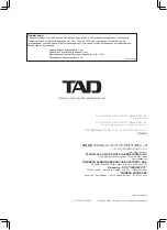 Preview for 5 page of TAD TAD-ST3 Owner'S Manual