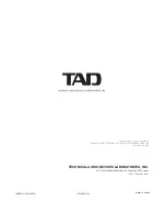 Preview for 24 page of TAD TAD TAD-M600 Owner'S Manual