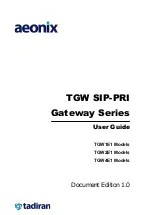 Tadiran Telecom Aeonix TGW SIP-PRI Series User Manual preview