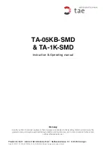 Предварительный просмотр 1 страницы tae TA-05KB-SMD Instructions & Operating Manual