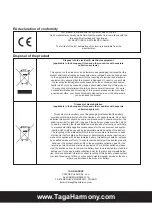 Preview for 20 page of Taga Harmony HTA-800B Instruction Manual