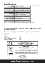 Preview for 12 page of Taga Harmony THDA-500T Instruction Manual