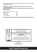 Предварительный просмотр 16 страницы Taga Harmony TTA-500 Instruction Manual