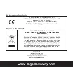 Preview for 36 page of Taga Harmony TWA-10B Instruction Manual