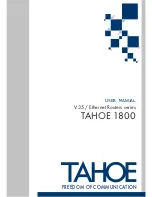 Preview for 1 page of Tahoe 1800 User Manual