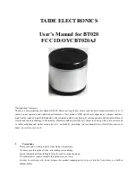 TAIDE ELECTRONICS BT020 User Manual preview