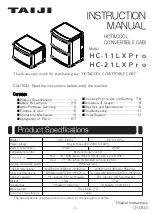 Preview for 1 page of Taiji HOT&COOL CONVERTIBLE CABI HC-11LX Pro Instruction Manual