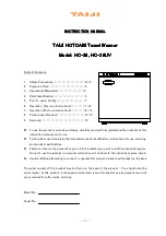 Preview for 1 page of Taiji HOTCABI HC-38 Instruction Manual