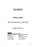 Tainet WANpro 2000i User Manual preview