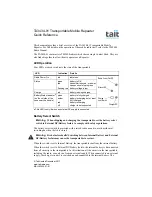 Tait TA3434-01 Quick Reference preview