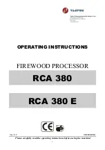 Tajfun Planina RCA 380 Operating Instructions Manual preview