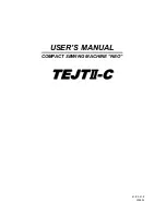 TAJIMA TEJTII-C User Manual preview