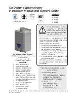 Preview for 1 page of Takagi 110c Installation Manual And Owner'S Manual