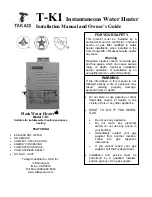 Preview for 1 page of Takagi T-K1 Installation Manual And Owner'S Manual