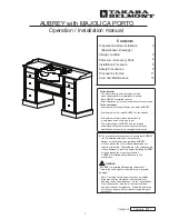 Takara Belmont AUBREY with MAJOLICA PORTO Operation & Installation Manual предпросмотр