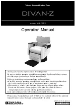 Takara Belmont DIVAN-Z AB-DVZF Operation Manual предпросмотр