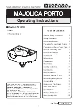 Preview for 1 page of Takara Belmont Majolica Porto Operating Instructions Manual