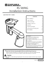 Takara Belmont RS Installation Instructions Manual предпросмотр