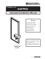 Takara Belmont SAPPHO Operation & Installation Manual предпросмотр