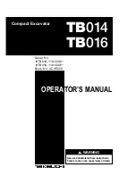 Preview for 1 page of Takeuchi TB014 Operator'S Manual