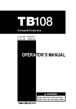 Предварительный просмотр 1 страницы Takeuchi TB108 Operator'S Manual
