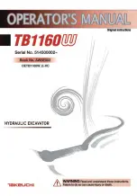 Takeuchi TB1160W Operator'S Manual preview