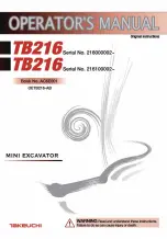 Предварительный просмотр 1 страницы Takeuchi TB216 Operator'S Manual