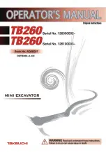 Предварительный просмотр 1 страницы Takeuchi TB260 Operator'S Manual