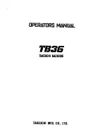 Предварительный просмотр 1 страницы Takeuchi TB36 Operator'S Manual