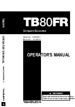 Предварительный просмотр 1 страницы Takeuchi TB80FR Operator'S Manual
