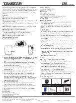 Предварительный просмотр 2 страницы Takstar E8R User Manual