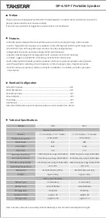 Предварительный просмотр 4 страницы Takstar OP-6 User Manual