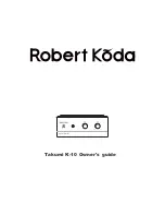 Takumi Robert Koda K-10 Owner'S Manual preview